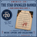 America 250 - Hand Signed Music Sheet - Star Spangled Banner