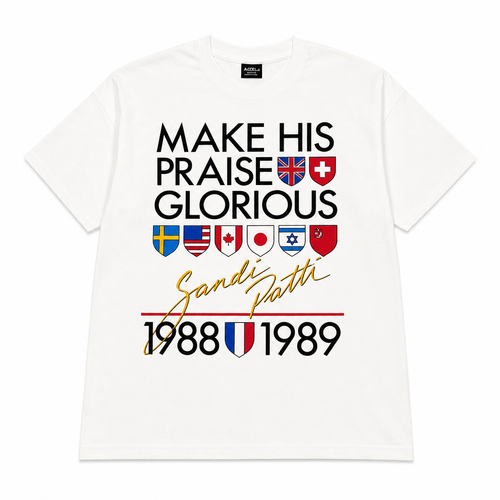 Make His Praise Glorious - T-Shirt (White with Black Lettering